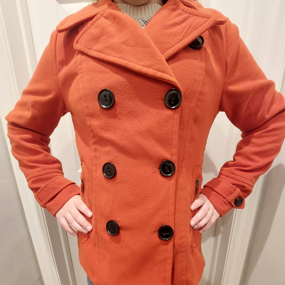 Dollhouse orange peacoat jacket